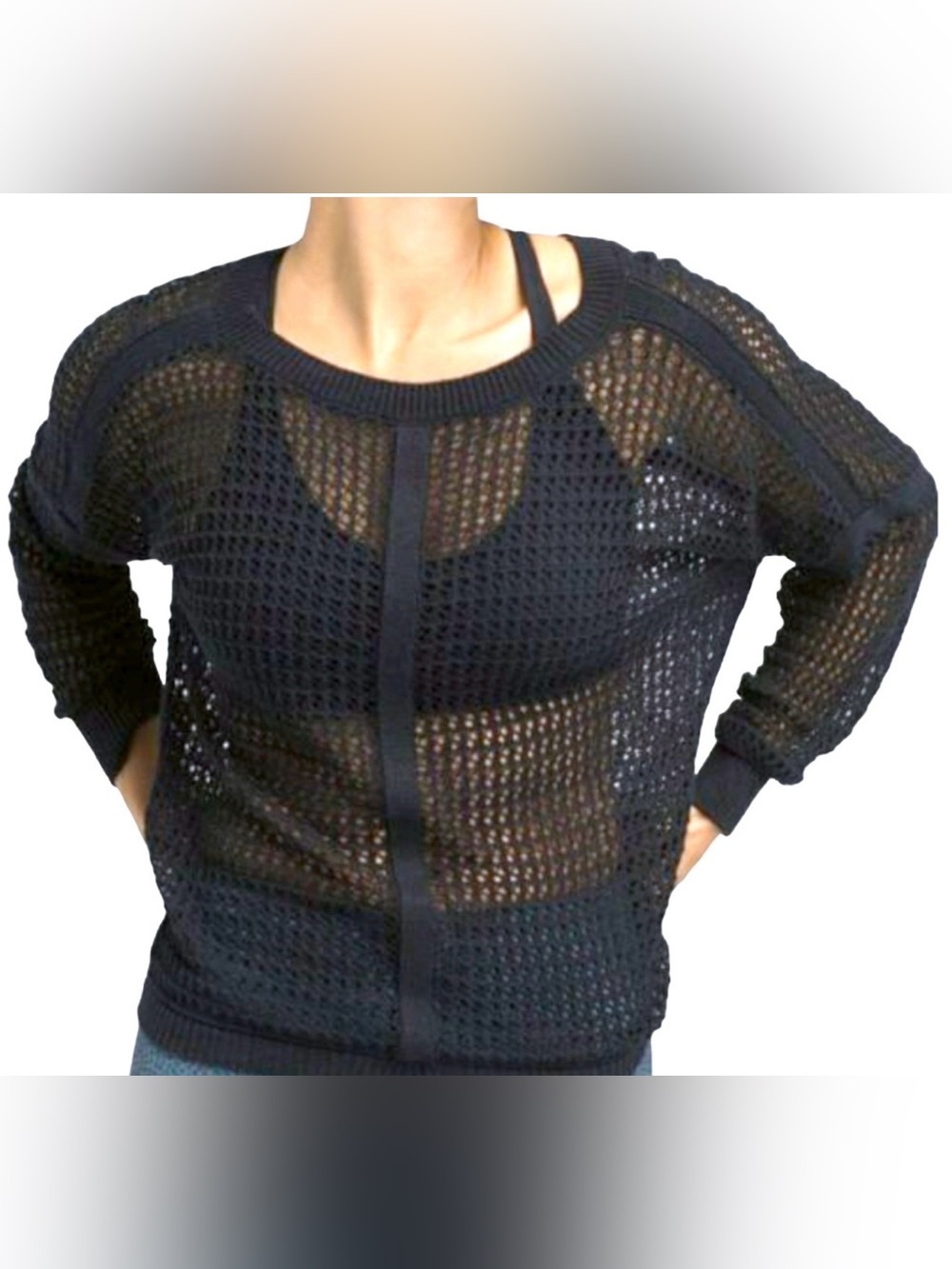 NEW PRANA BLACK SHARLA SLOUCHY FIT SWEATER TOP SIZE XS